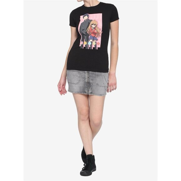 Toradora Ryuuji & Taiga Girls T-Shirt Size XL Anime Punk Goth Tee - Picture 1 of 6
